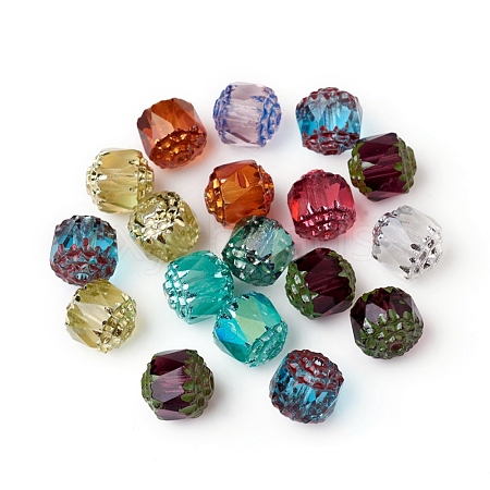Electroplated Czech Glass Beads GLAA-G077-28C-1