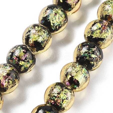 Handmade Foil Lampwork Beads Strands FOIL-K003-06B-20-1