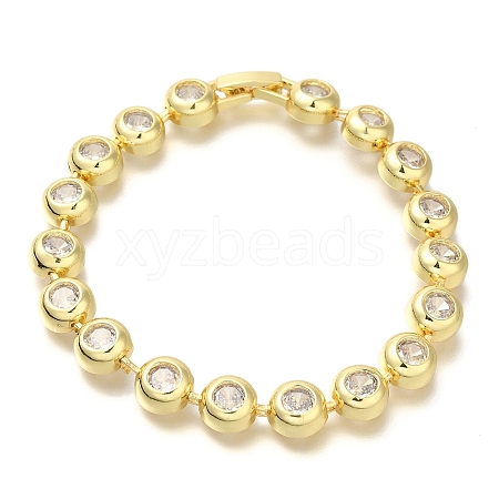 Rack Plating Brass Micro Pave Cubic Zirconia Chain Bracelets BJEW-P336-09G-1