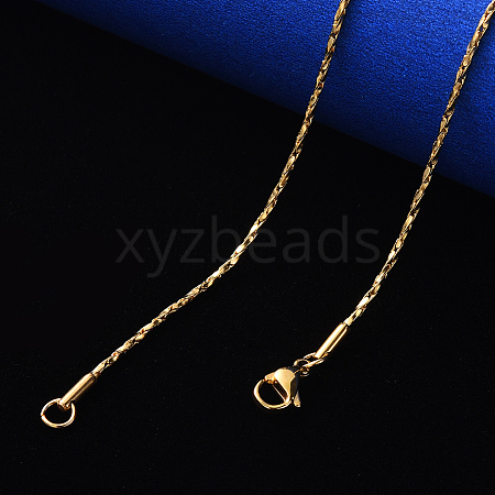 PVD Vacuum Plating 304 Stainless Steel Coreana Chain Necklace NJEW-S420-006A-G-1