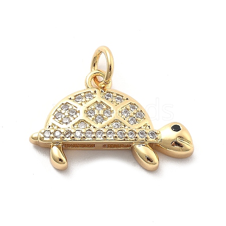 Rack Plating Brass with Cubic Zirconia Pendants KK-Q017-01D-G-1