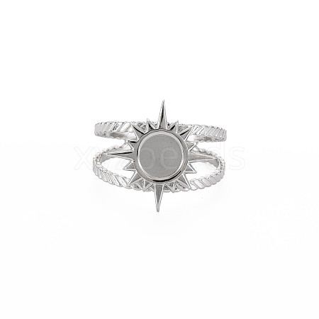 201 Stainless Steel Open Cuff Finger Ring Enamel Settings X-STAS-S119-159A-P-1