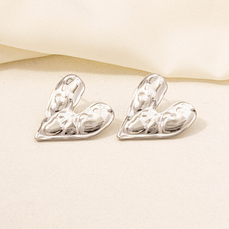 Stylish 304 Stainless Steel Heart Stud Earrings for Women IH1399-7-1