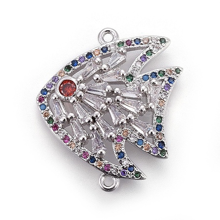 Brass Micro Pave Cubic Zirconia Links ZIRC-F093-15P-1