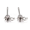 Non-Tarnish 304 Stainless Steel Stud Earring Settings STAS-B004-02P-B-1