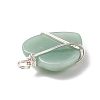 Natural Green Aventurine Pendants PALLOY-JF01663-02-3