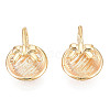 Brass Half Round Cuff Earrings with Bowknot for Women KK-N216-351-1