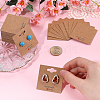 100Pcs Paper Ear Stud Display Card Holders CDIS-SP0001-06-3