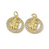 Real 18K Gold Plated Brass Micro Pave Clear Cubic Zirconia Pendants KK-E068-VB409-6-2