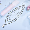Zinc Alloy 3 Layered Necklaces NJEW-N047-004-RS-5