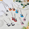 6 Pairs 6 Colors Alloy Enamel Dangle Earrings EJEW-FI0002-77-5