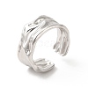 Non-Tarnish 304 Stainless Steel Twist Open Cuff Ring for Women X-RJEW-E063-24P-1