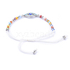 Adjustable Nylon Thread Braided Bead Bracelets BJEW-JB05157-04-4