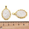 Natural White Shell Carved Mermaid Pendants KK-S506-03C-G-4