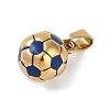 Trendy Necklace Findings 304 Stainless Steel FootBall/Soccer Ball Pendants STAS-L012-B01G-01-2