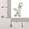 Initial Letter Brass with Cubic Zirconia Charms KK-Q814-26K-P-3