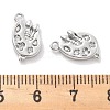 Brass Micro Pave Clear Cubic Zirconia Charms KK-M102-48P-3