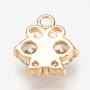 Brass Cubic Zirconia Charms X-ZIRC-Q002-107G-2