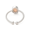 Natural Sunstone Open Cuff Ring RJEW-M166-04P-B-3