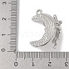 Platinum Alloy Resin Rhinestone Glass Pendants FIND-U017-08P-03-3