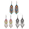 Boho 304 Stainless Steel with Glass Dangle Stud Earring EJEW-MZ00175-1