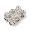 Brass Micro Pave Cubic Zirconia Slide Charms ZIRC-I068-01P-A-2