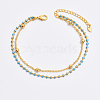 Fashionable Brass Double Layered Anklets with High-end Chain Design AF5904-2