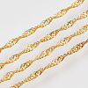 Soldered Brass Coated Iron Singapore Chains CH-T002-03G-4