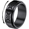 Triple Moon Goddess Stainless Steel Rotating Finger Ring PW-WG65299-09-1