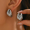 Stainless Steel Multilayer C-Shaped Stud Earrings AL3746-1-1