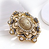 Baroque Style Flower Zinc Alloy Zinc Alloy Rhinestone Brooches PW-WGC517E-01-5