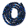 Electroplate Opaque Solid Color Glass Beads Strands EGLA-A044-P6mm-L16-2