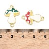 Autumn Brass Enamel Mushroom Links Connector Charms KK-K417-03A-G-3