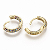 Brass Micro Pave Colorful Cubic Zirconia Hoop Earrings EJEW-S208-060-3