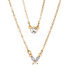 Alloy Rhinestone Layered Necklaces PW-WGE57FA-04-1