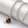 Natural Tiger Eye Sphere Dowsing Pendulums X-BJEW-E292-A09-3