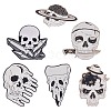 SUNNYCLUE 6Pcs 6 Style Alloy Enamel Brooches Sets SKUL-SC0001-01-1