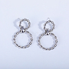 Twisted Double Circle Brass Stud Earrings YE9789-2