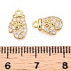 Christmas Theme Brass Micro Pave Clear Cubic Zirconia Charms KK-T073-12G-3