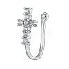 Brass Micro Pave Clear Cubic Zirconia Clip-on Nose Septum Rings WGE30AD-14-1