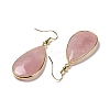 Natural Rose Quartz Dangle Earrings EJEW-L179-01F-2