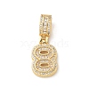 Brass Clear Cubic Zirconia European Dangle Charms LS-KK-R003-01G-08-2