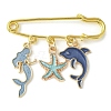 Ocean Theme Alloy Enamel Pendants Brooch Pin JEWB-BR00112-3