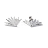 Non-Tarnish 304 Stainless Steel Grass Stud Earrings for Women EJEW-F300-04P-2