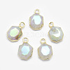 Electroplate Natural Druzy Agate Pendants G-I207-12A-G-1