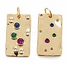 Brass Micro Pave Cubic Zirconia Charms ZIRC-G170-03G-1