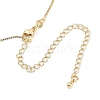 Brass Clear Cubic Zirconia Multi Hearts Pendant Box Chain Necklaces for Women NJEW-U015-01G-3