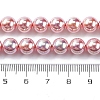 UV Plating Pearlized Glass Pearl Beads Strands GLAA-F128-01B-T9-2