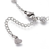 304 Stainless Steel Cable Chain Anklets AJEW-M026-04P-3