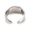 304 Stainless Steel Wide Band Open Cuff Ring for Women RJEW-F160-02P-3